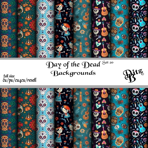 Day of the Dead Backgrounds Set 20