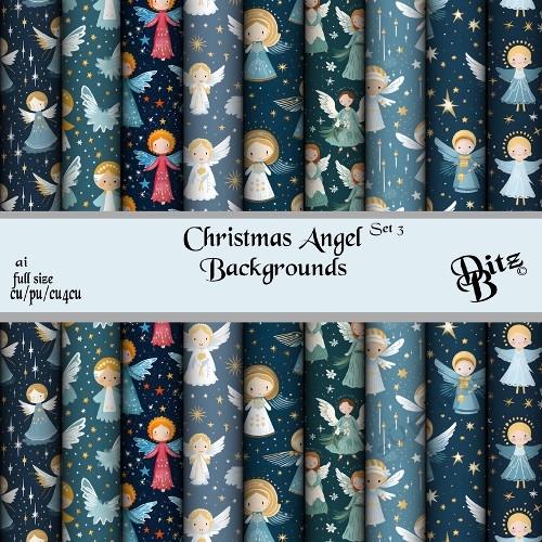 Christmas Angel Backgrounds Set 3