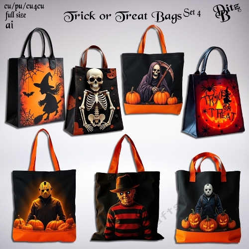 Trick or Treat Bags Set 4