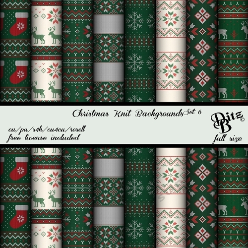 Christmas Knit Backgrounds Set 6
