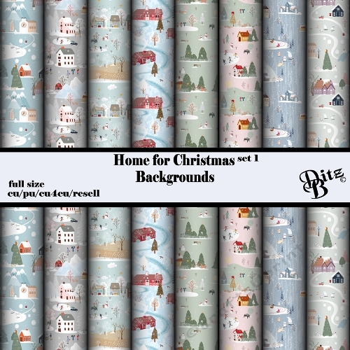 Home for Christmas Backgrounds Set 1