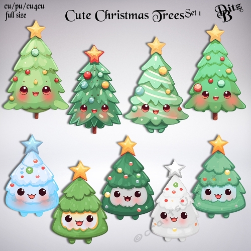 Cute Christmas Trees Set 1