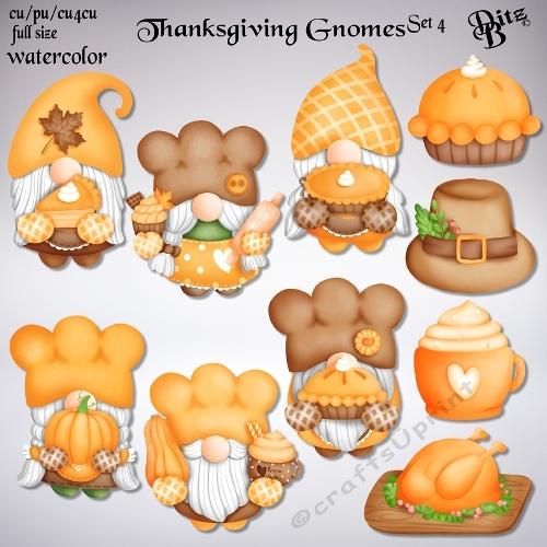 Thanksgiving Gnomes Set 4