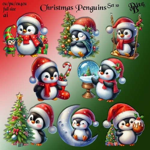 Christmas Penguins Set 10