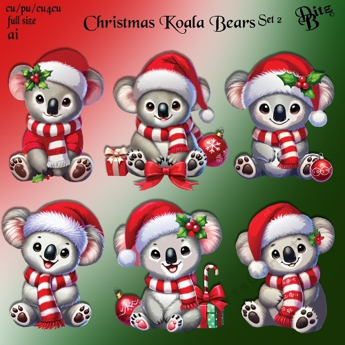 Christmas Koalas Set 2