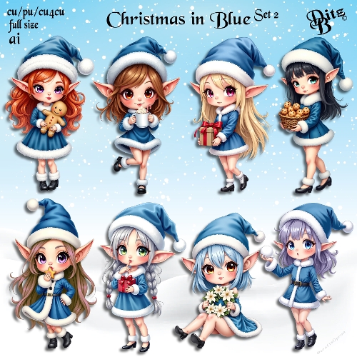 Christmas in Blue Set 2