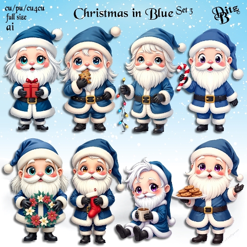 Christmas in Blue Set 3