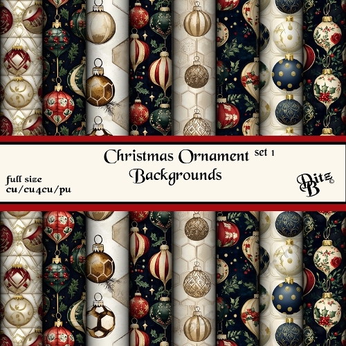 Christmas Ornament Backgrounds Set 1