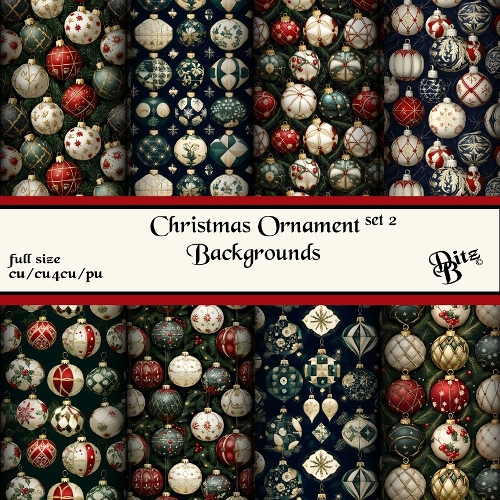 Christmas Ornament Backgrounds Set 2