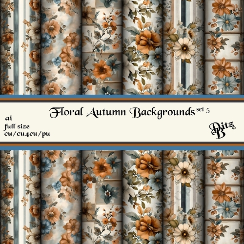 Floral Autumn Backgrounds Set 5