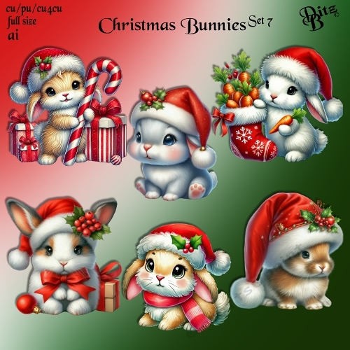 Christmas Bunnies Set 7