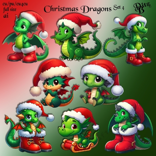 Christmas Dragons Set 4