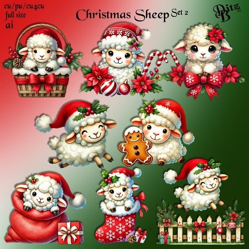 Christmas Sheep Set 2