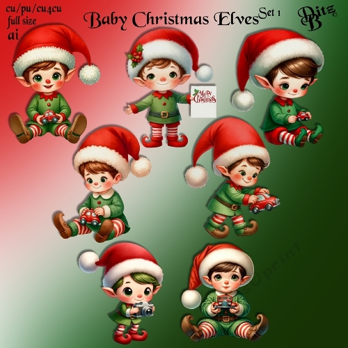 Baby Christmas Elves Set 1