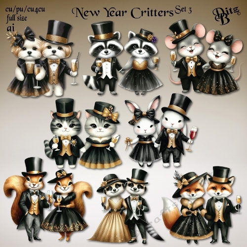 New Year Critters Set 3