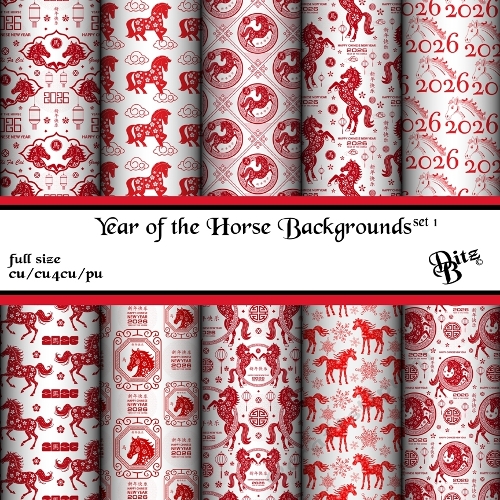Year of the Horse Backgrounds Set 1