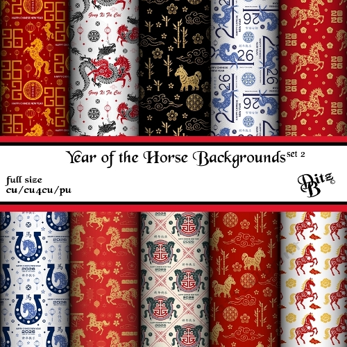 Year of the Horse Backgrounds Set 2