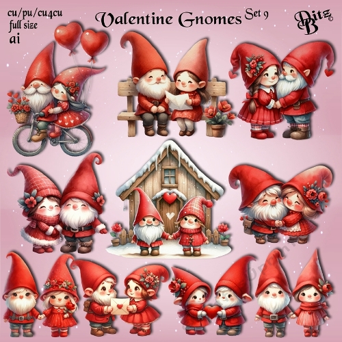 Valentine Gnomes Set 9