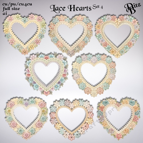 Lace Hearts Set 4