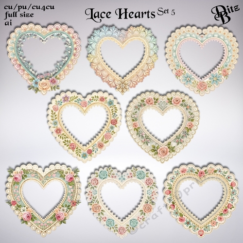 Lace Hearts Set 5