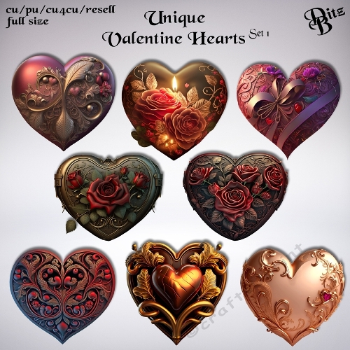 Unique Valentine Hearts Set 1
