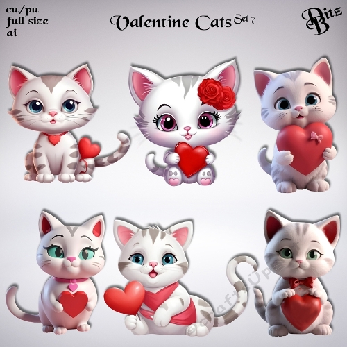Valentine Cats Set 7