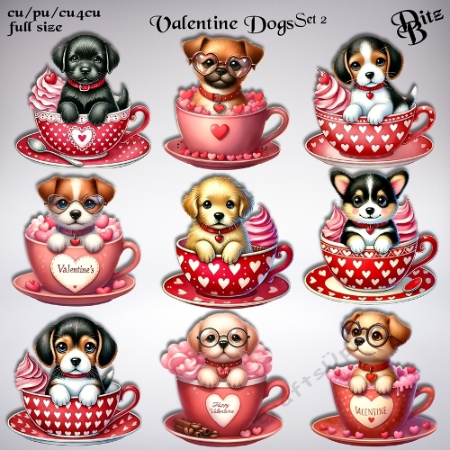 Valentine Dogs Set 2