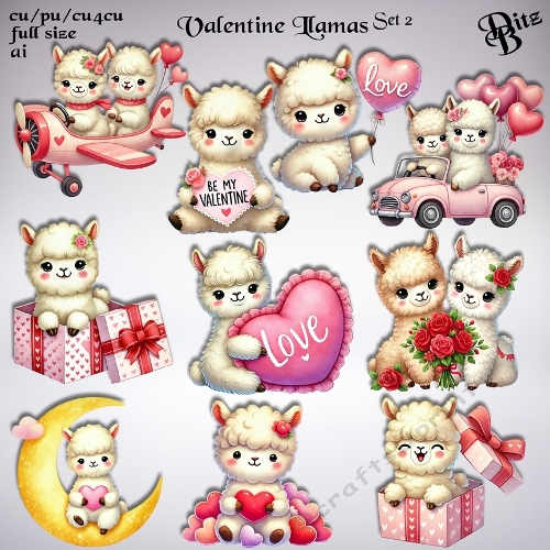 Valentine Llamas Set 2