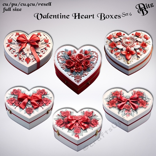 Valentine Heart Boxes Set 6