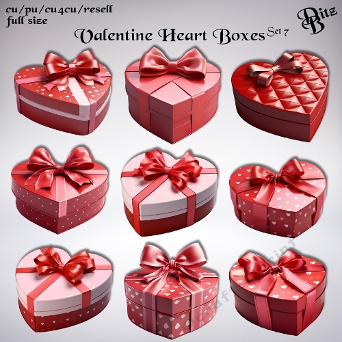 Valentine Heart Boxes Set 7