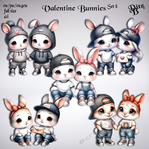 Valentine Bunnies Set 8