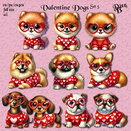 Valentine Dogs Set 5