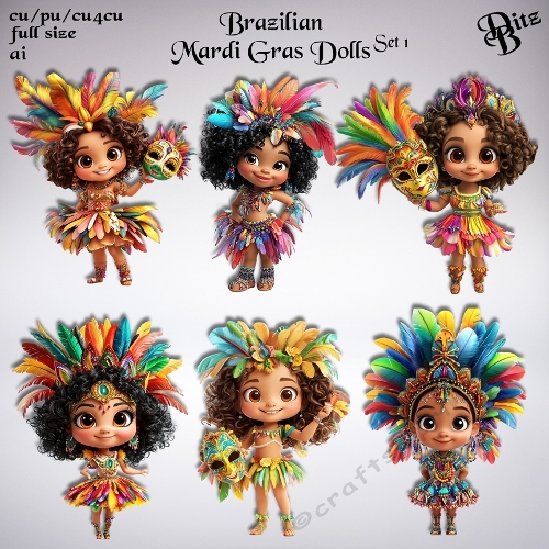 Brazilian Mardi Gras Dolls Set 1