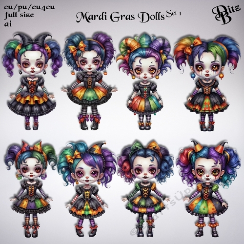 Mardi Gras Dolls Set 1