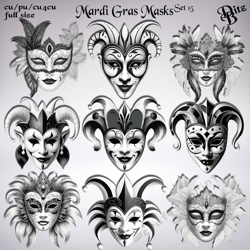 Mardi Gras Masks Set 15