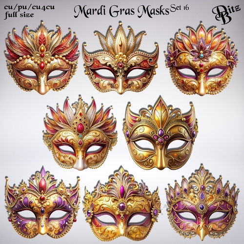 Mardi Gras Masks Set 16