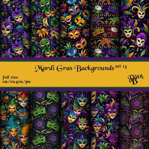 Mardi Gras Backgrounds Set 14