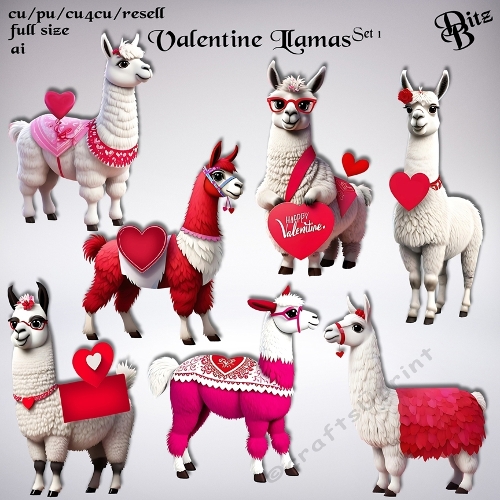 Valentine Llamas Set 1