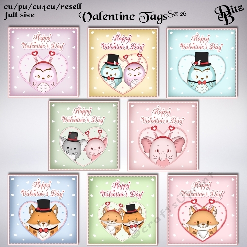 Valentine Tags Set 26