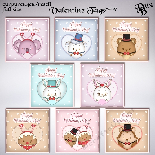 Valentine Tags Set 27
