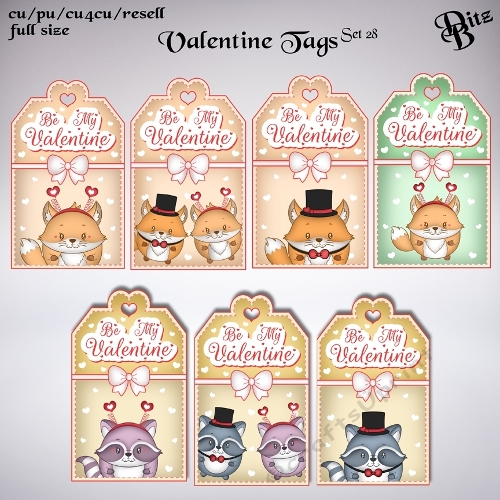 Valentine Tags Set 28