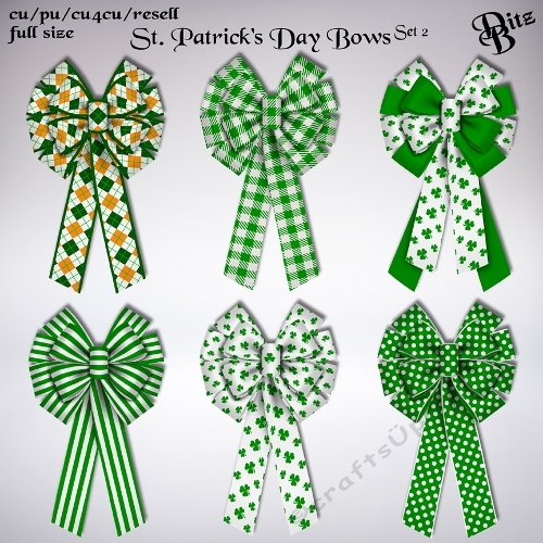 St. Patricks Day Bows Set 2
