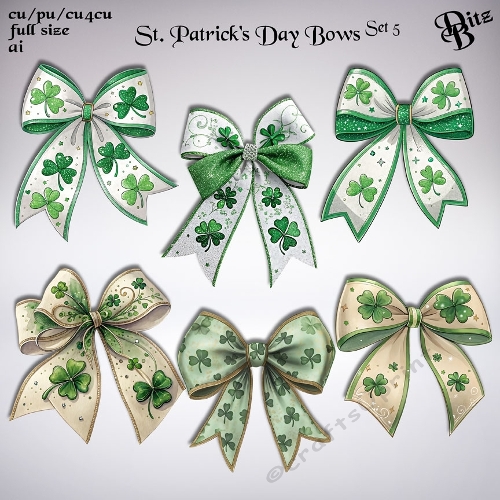 St. Patricks Day Bows Set 5