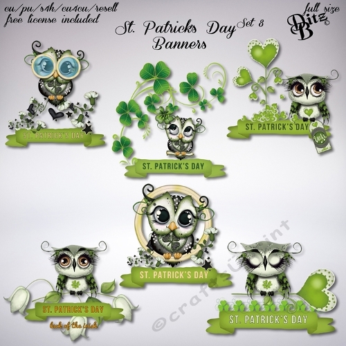 St. Patricks Day Banners Set 8