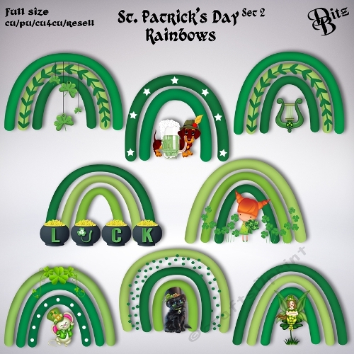 St. Patricks Day Rainbows Set 2