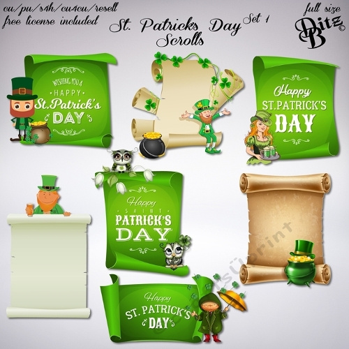 St. Patricks Day Scrolls Set 1