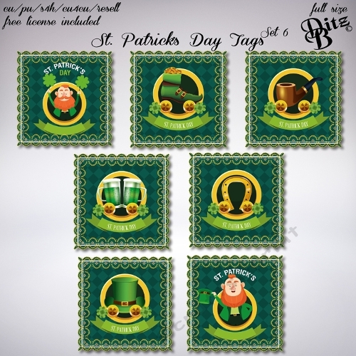 St. Patricks Day Tags Set 6