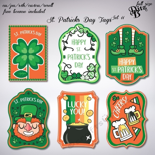 St. Patricks Day Tags Set 11