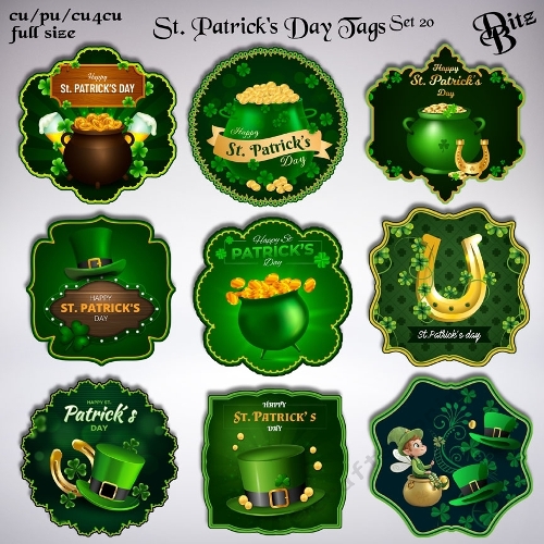 St. Patricks Day Tags Set 20
