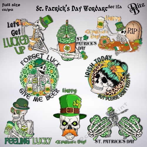 St. Patricks Dy Wordart Set 12a